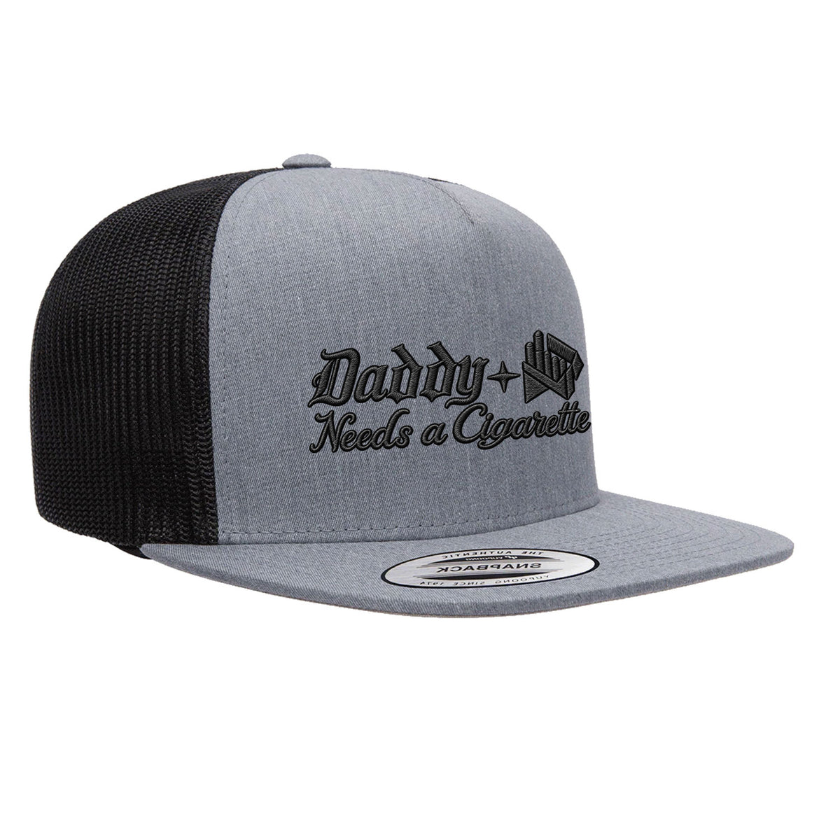 Daddy Needs A Cig Embroidered Flat Bill Hat
