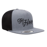 The Hag Embroidered Flat Bill Hat - Heather / Black