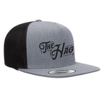 The Hag Embroidered Flat Bill Hat - Heather / Black