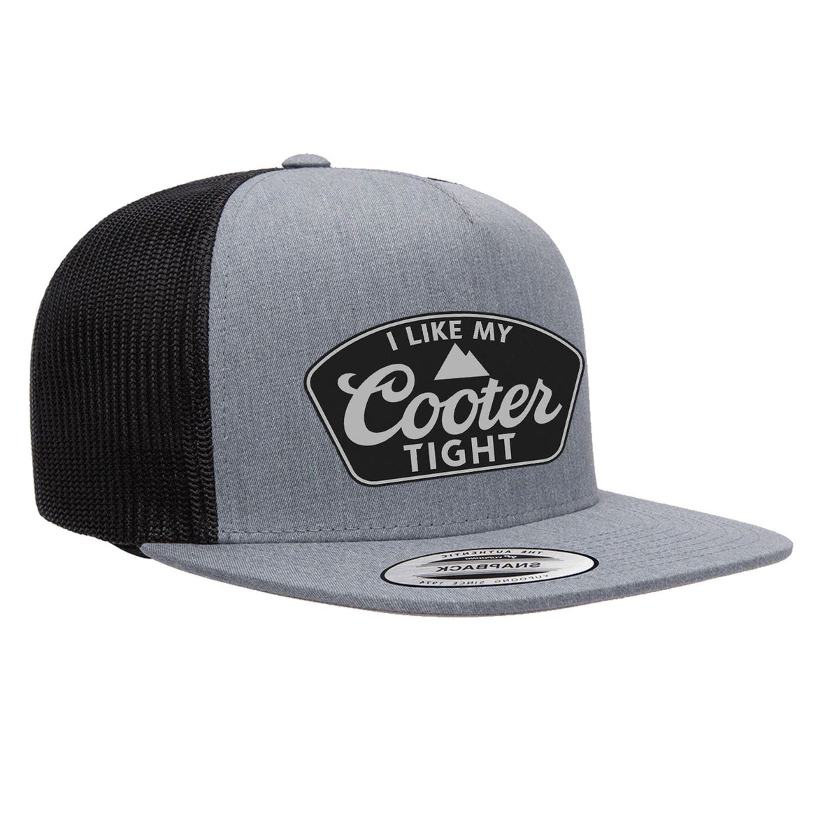 I Like My Cooter Tight Flat Bill Leather Patch Hat