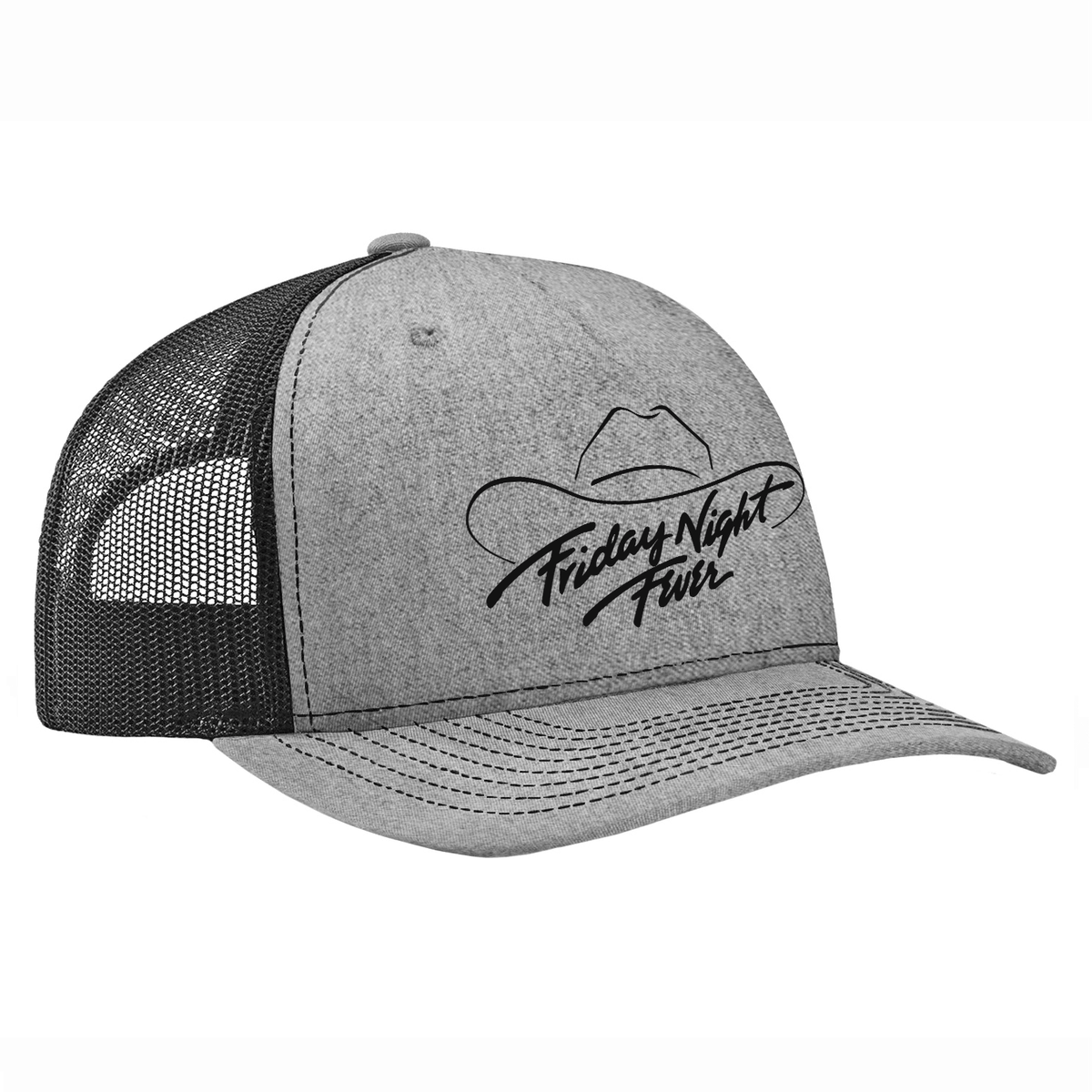 Friday Night Fever 112 Trucker Hat - Heather Grey / Black