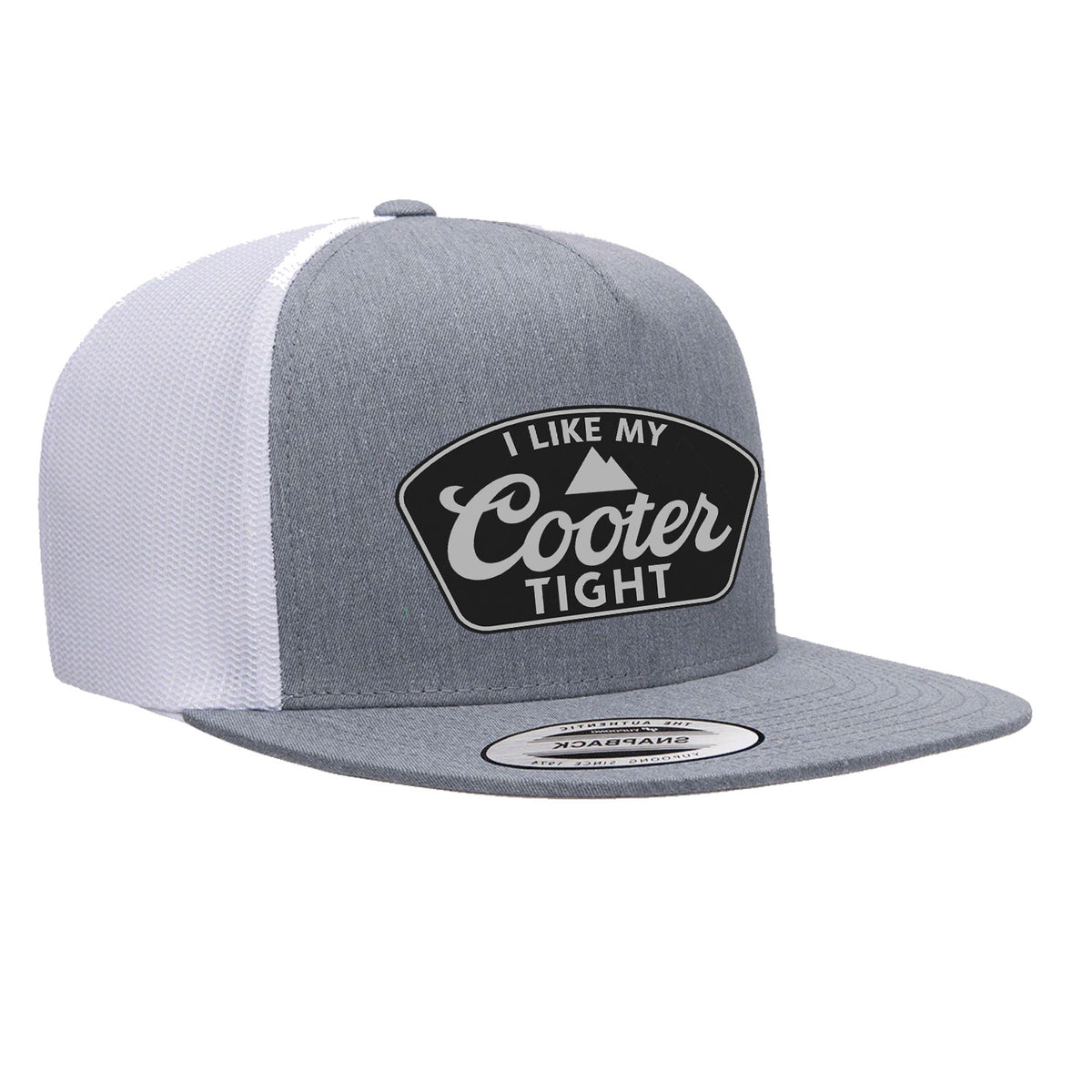 I Like My Cooter Tight Flat Bill Leather Patch Hat