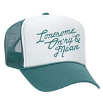 Lonesome, On'ry & Mean Foam Trucker Hat - Jade / White