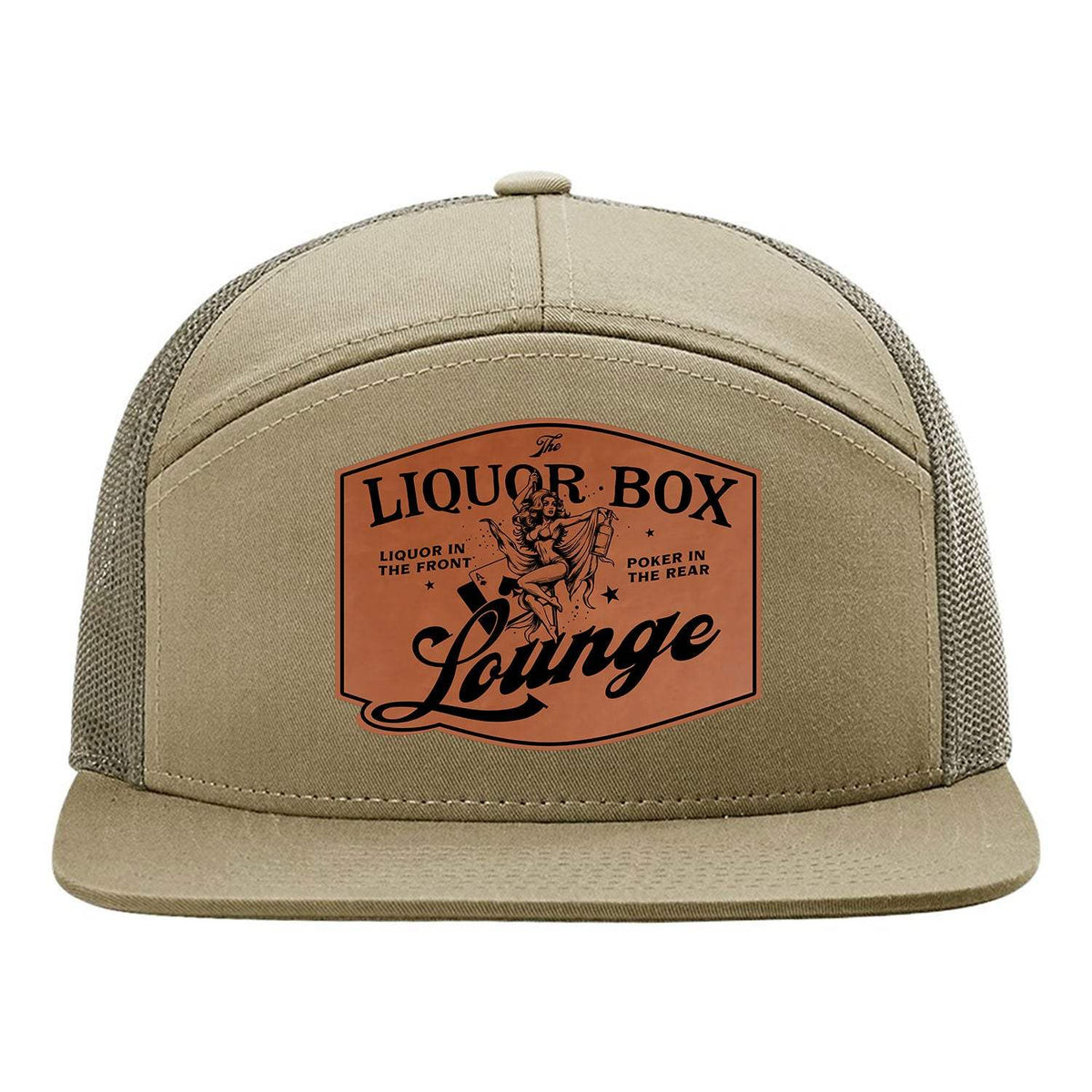 The Liquor Box Lounge 7 Panel Hat - Khaki / Loden