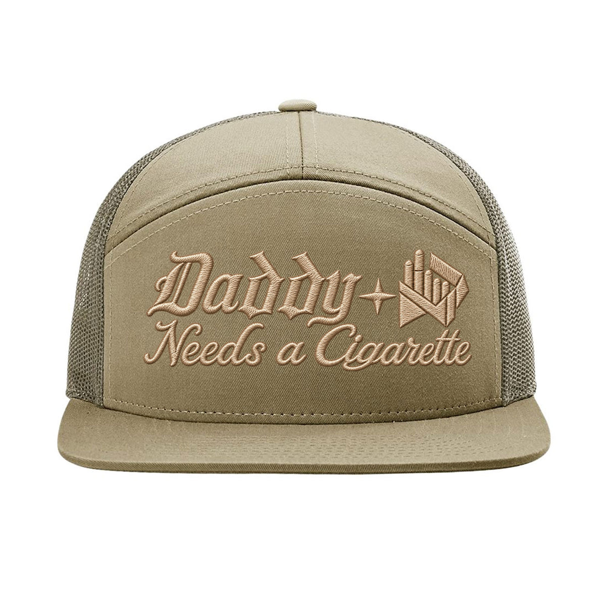 Daddy Needs A Cig Embroidered 7 Panel Hat