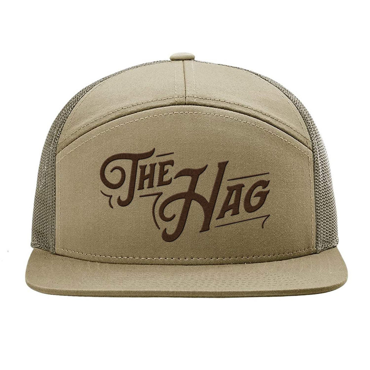The Hag 7 Panel Embroidered Hat - Khaki / Loden