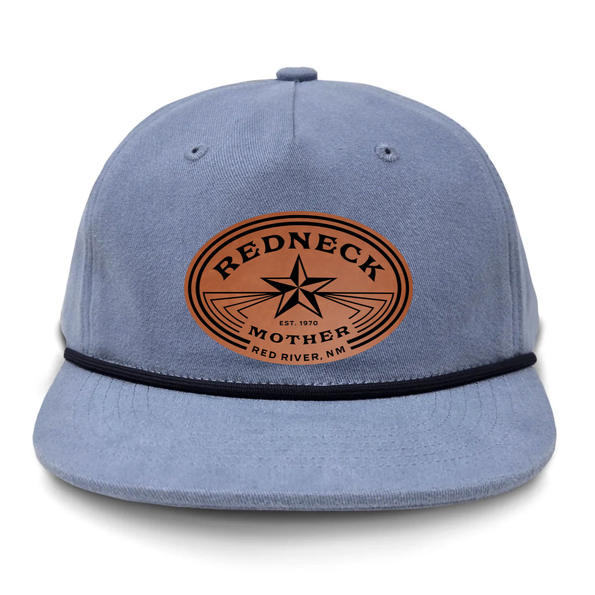 Redneck Mother Flat Bill Rope Leather Patch Hat