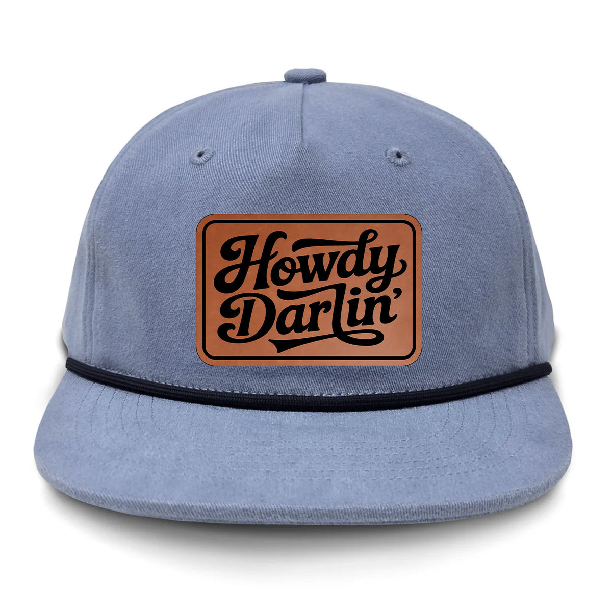 Howdy Darlin' Flat Bill Rope Leather Patch Hat