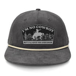 I'm NoCowboy Flat Bill Rope Leather Patch Hat