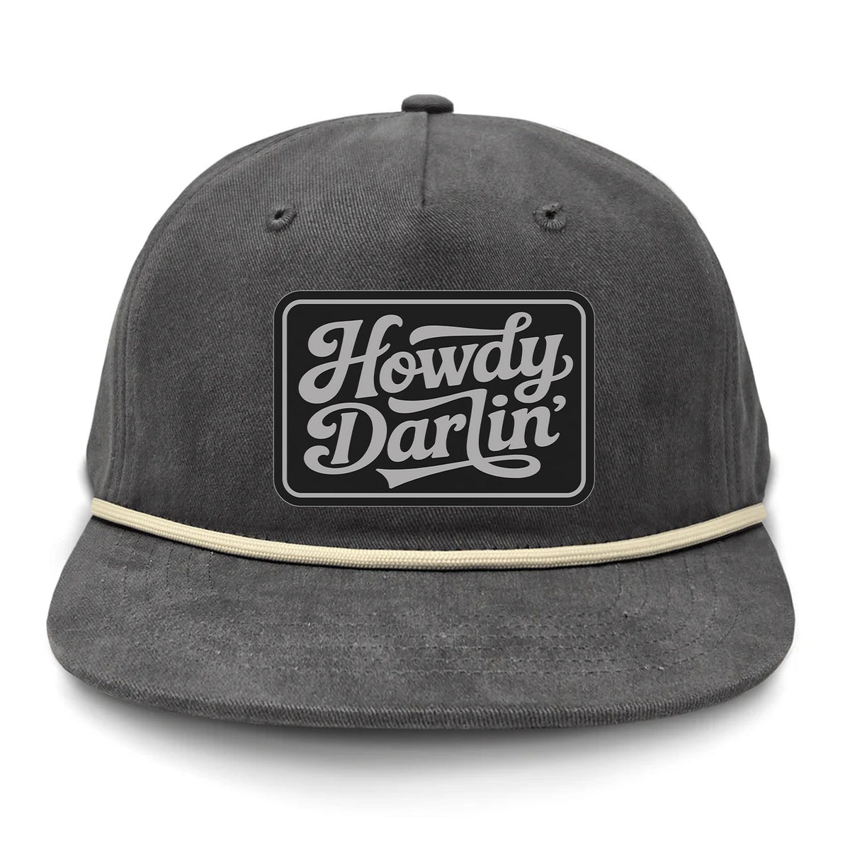 Howdy Darlin' Flat Bill Rope Leather Patch Hat