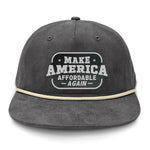 Make America Affordable Again Flat Bill Rope Leather Patch Hat