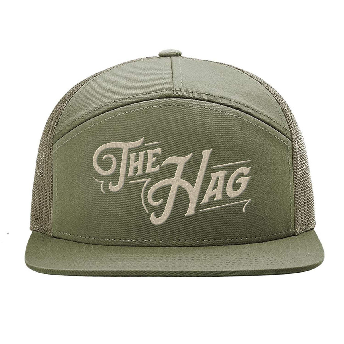 The Hag 7 Panel Embroidered Hat - Loden