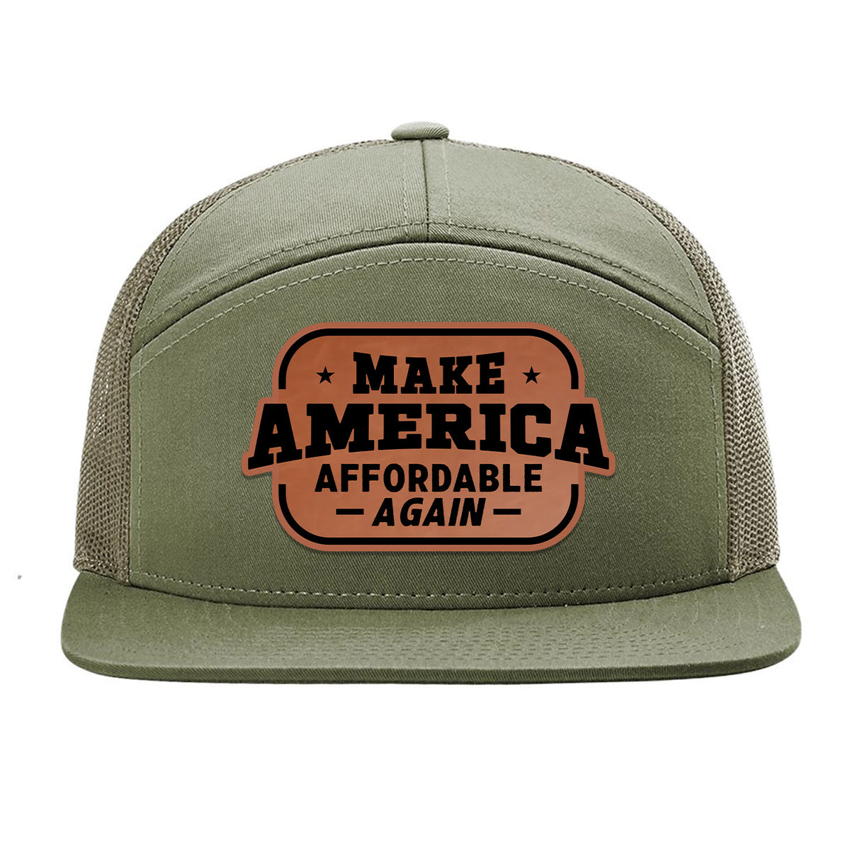 Make America Affordable Again 7 Panel Hat - Loden