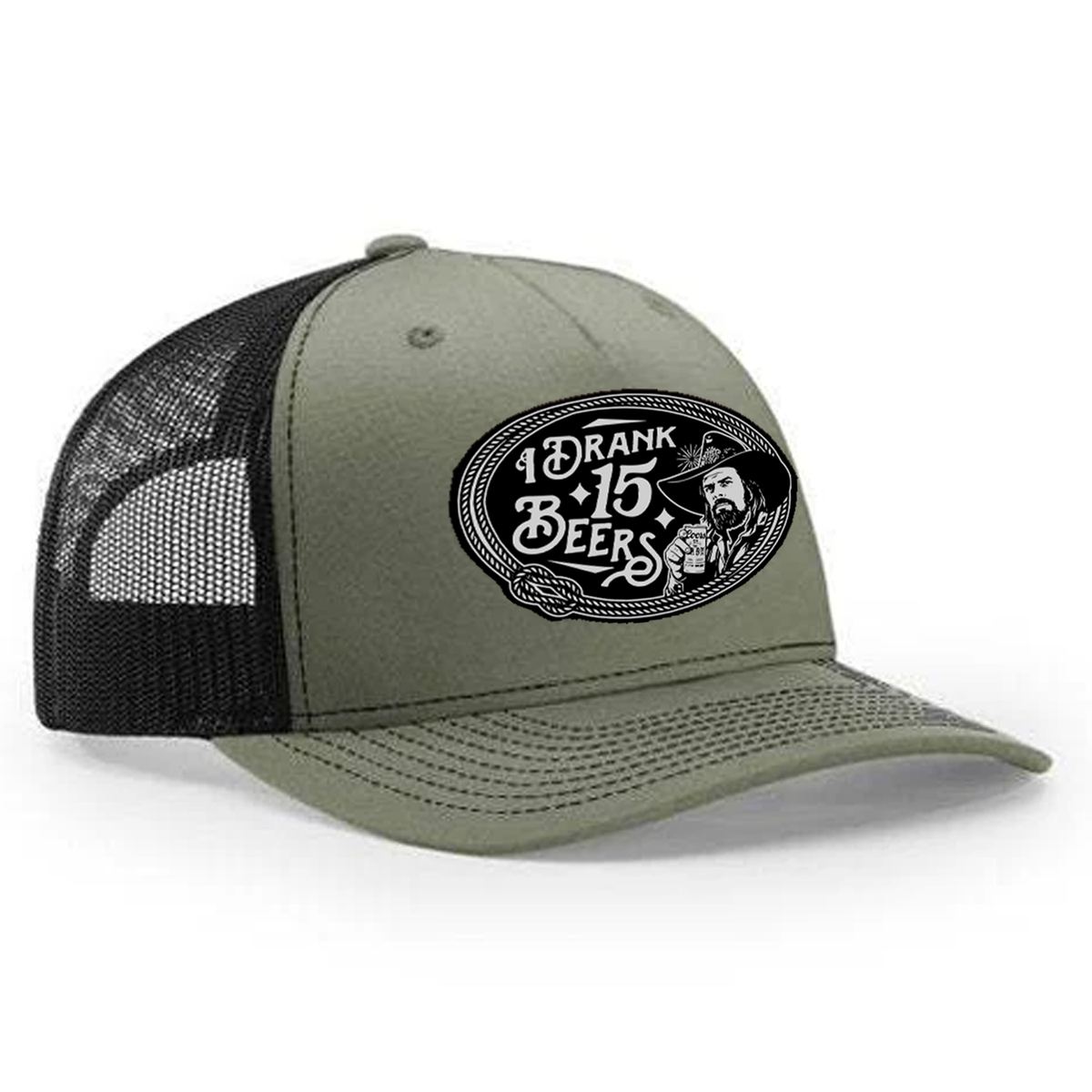 I Drank 15 Beers Leather Patch Hat