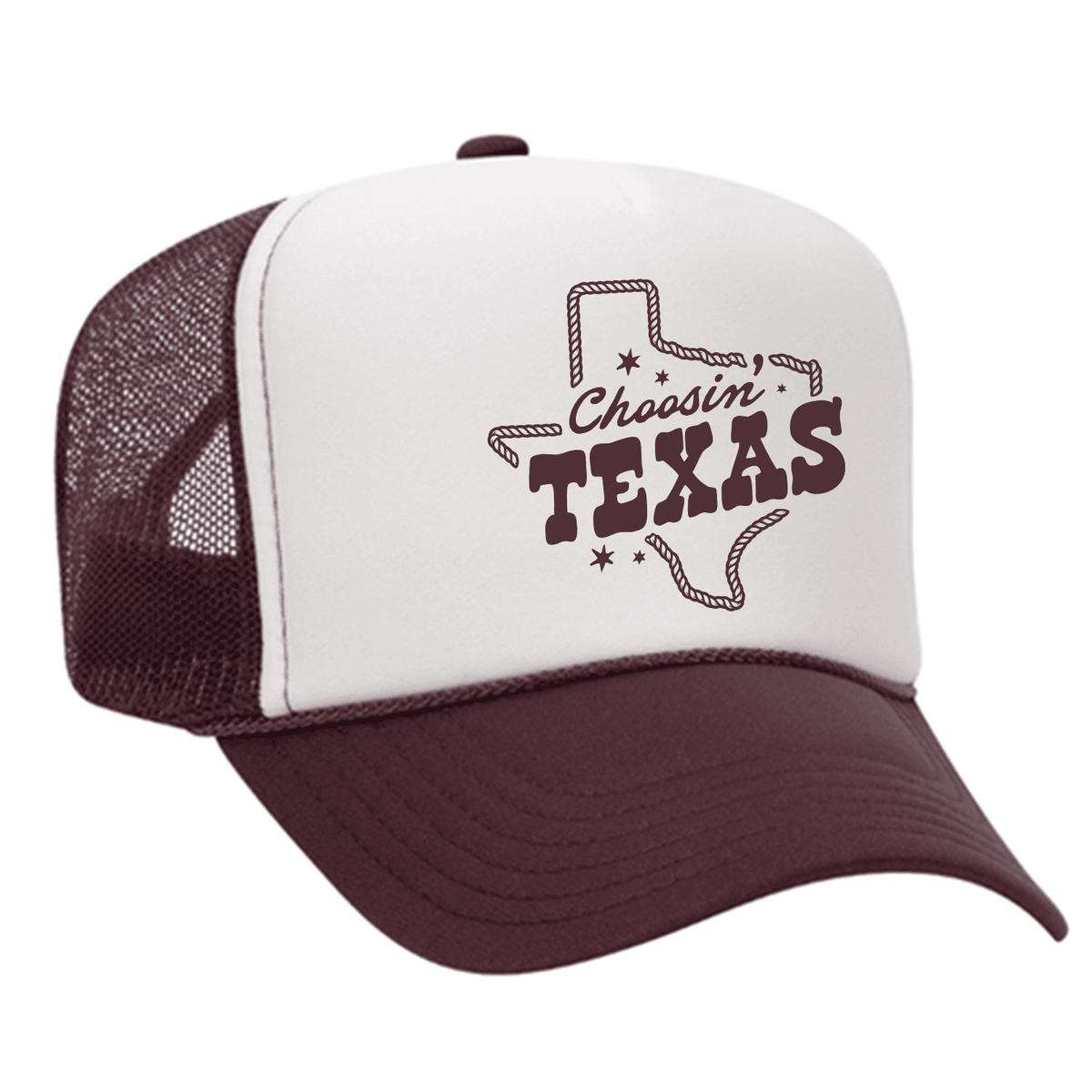 Choosin' Texas Foam Trucker Hat - Maroon / White