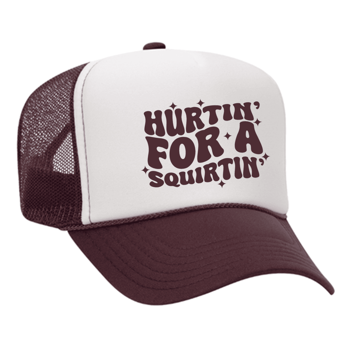 Hurtin' For A Squirtin' Foam Trucker Hat - Maroon / White