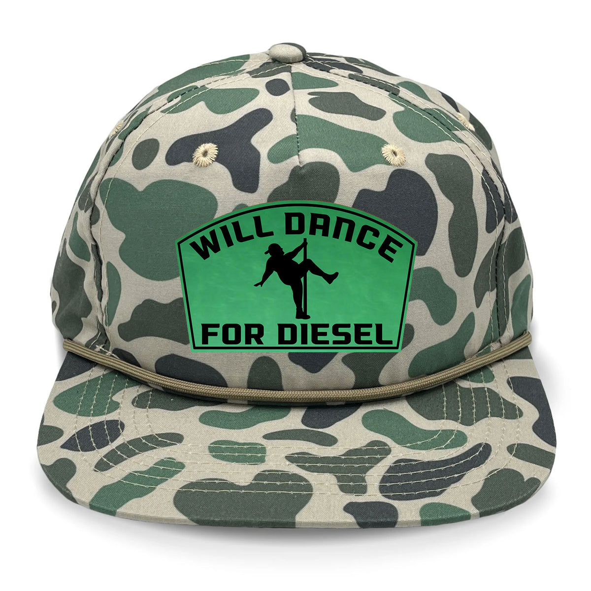 Will Dance For Diesel Flat Bill Rope