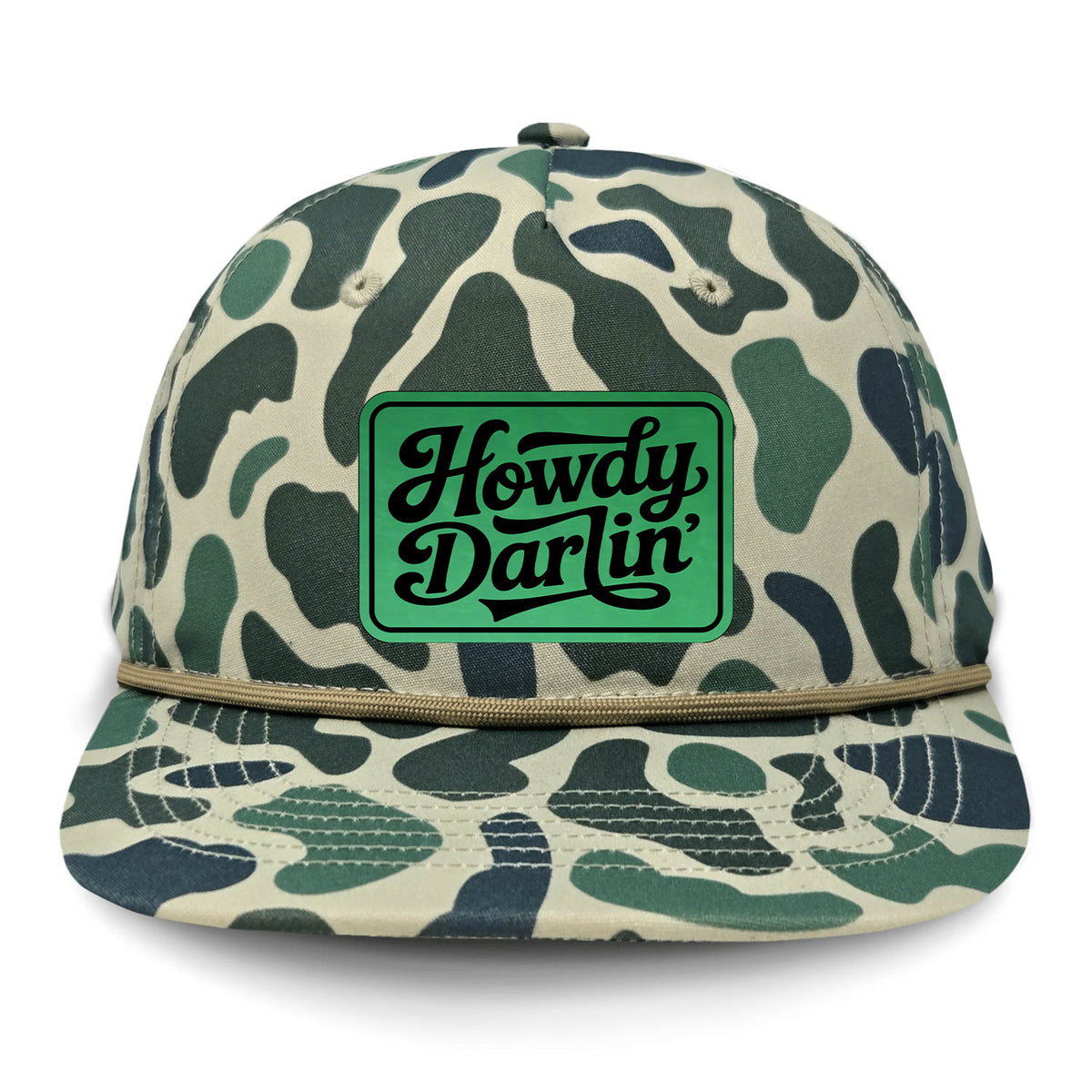 Howdy Darlin' Flat Bill Rope Leather Patch Hat