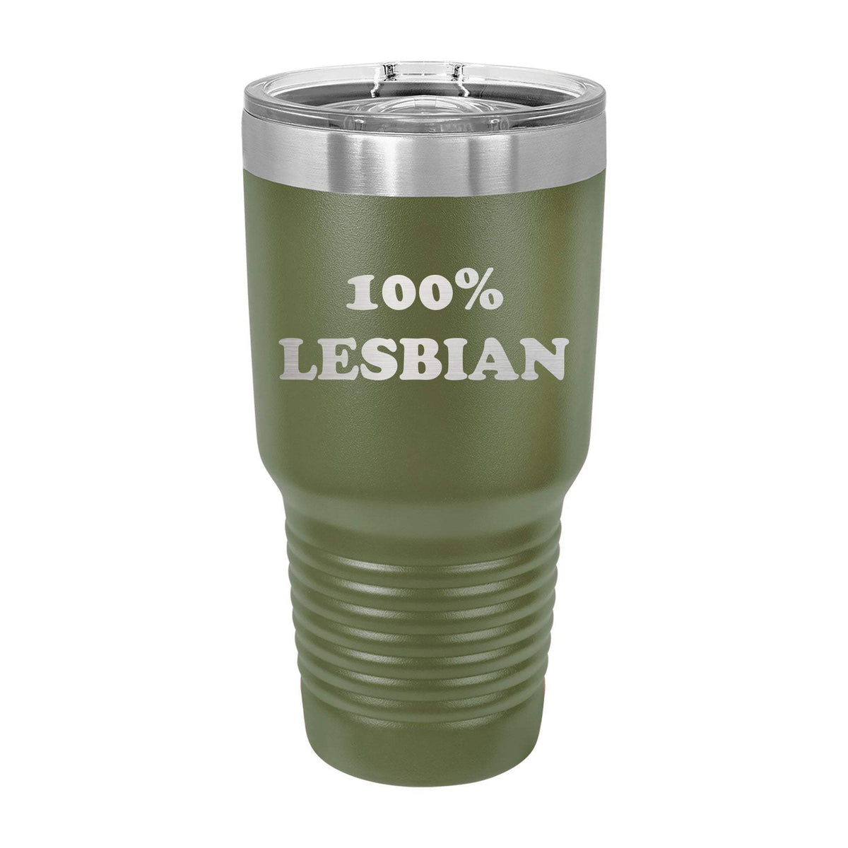 100% Lesbian 30oz Tumbler - Military Green
