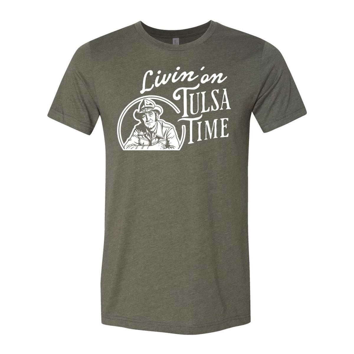 Livin' On Tulsa Time Tee - Military Green