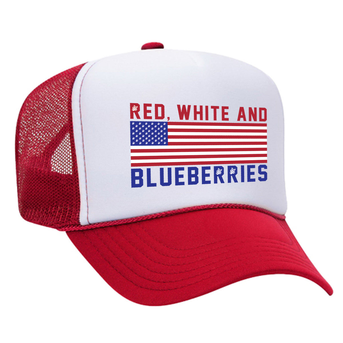 Red White & Blueberries Foam Trucker Hat