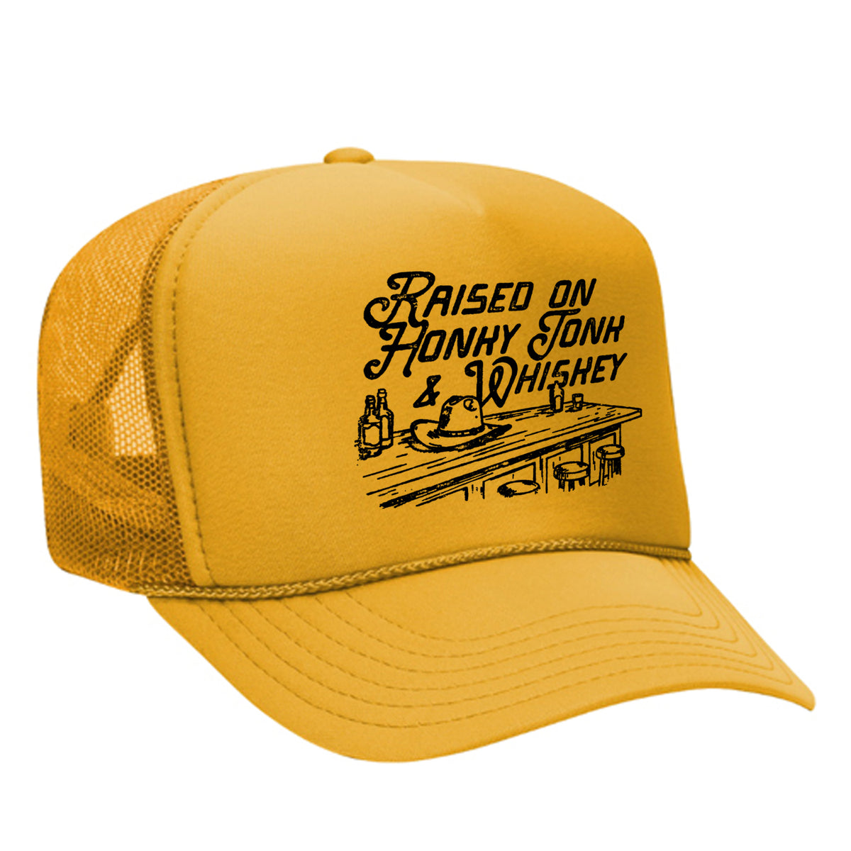 Raised On Honky Tonk & Whiskey Foam Trucker Hat
