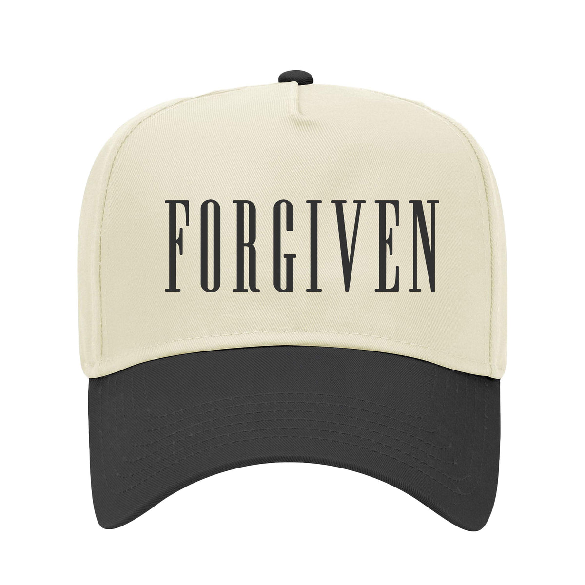 Forgiven Two-Tone Embroidered Hat - Natural / Black