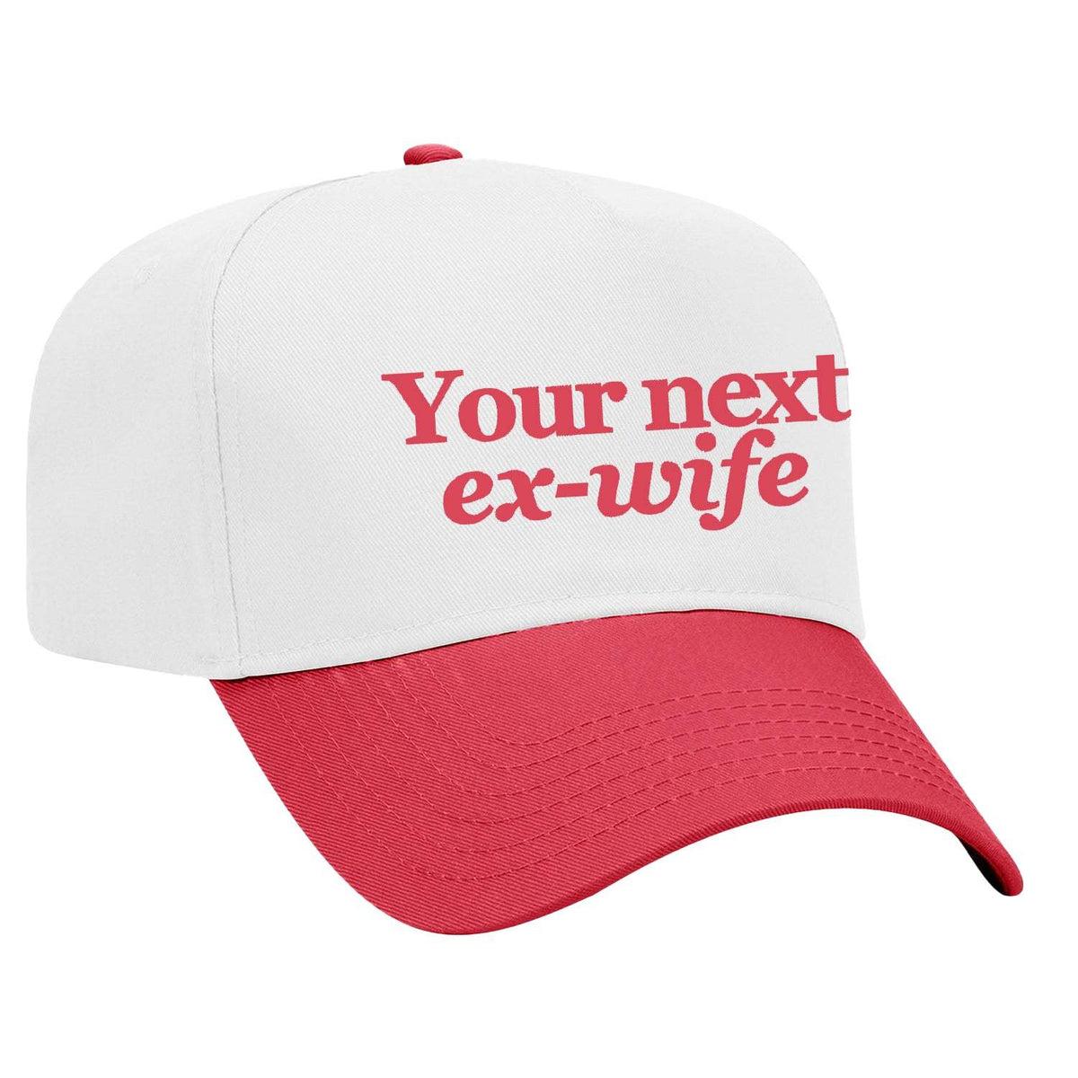 Your Next Ex-Wife Embroidered Hat - White / Red