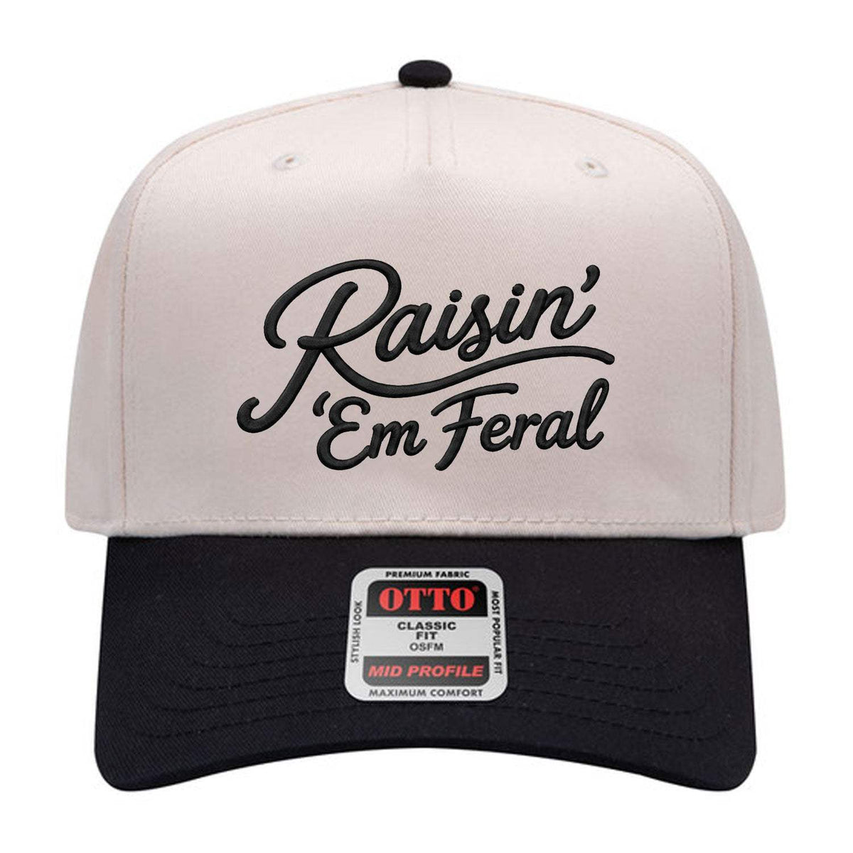 Raisin' 'Em Feral Embroidered Hat - Natural / Black