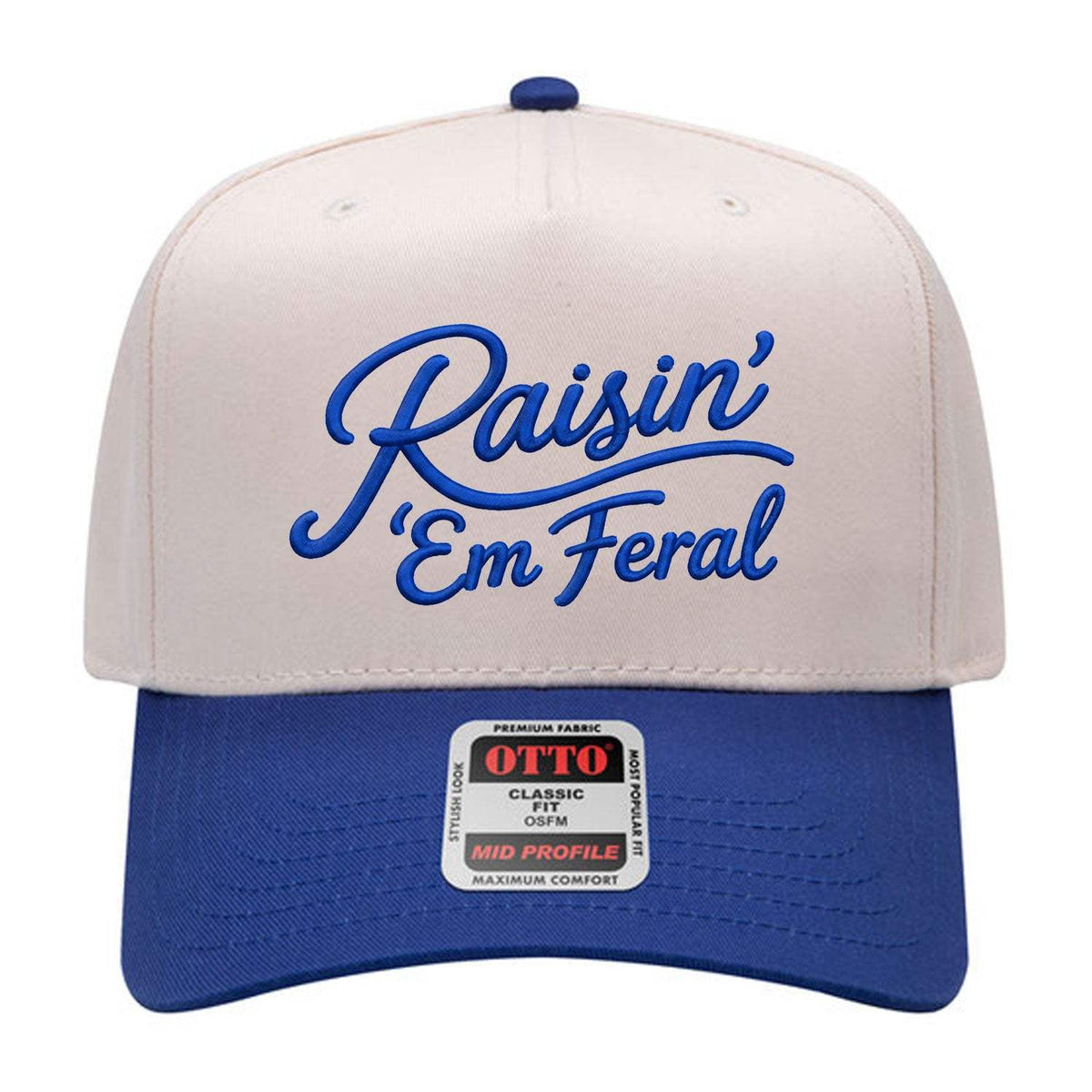 Raisin' 'Em Feral Embroidered Hat - Natural / Blue