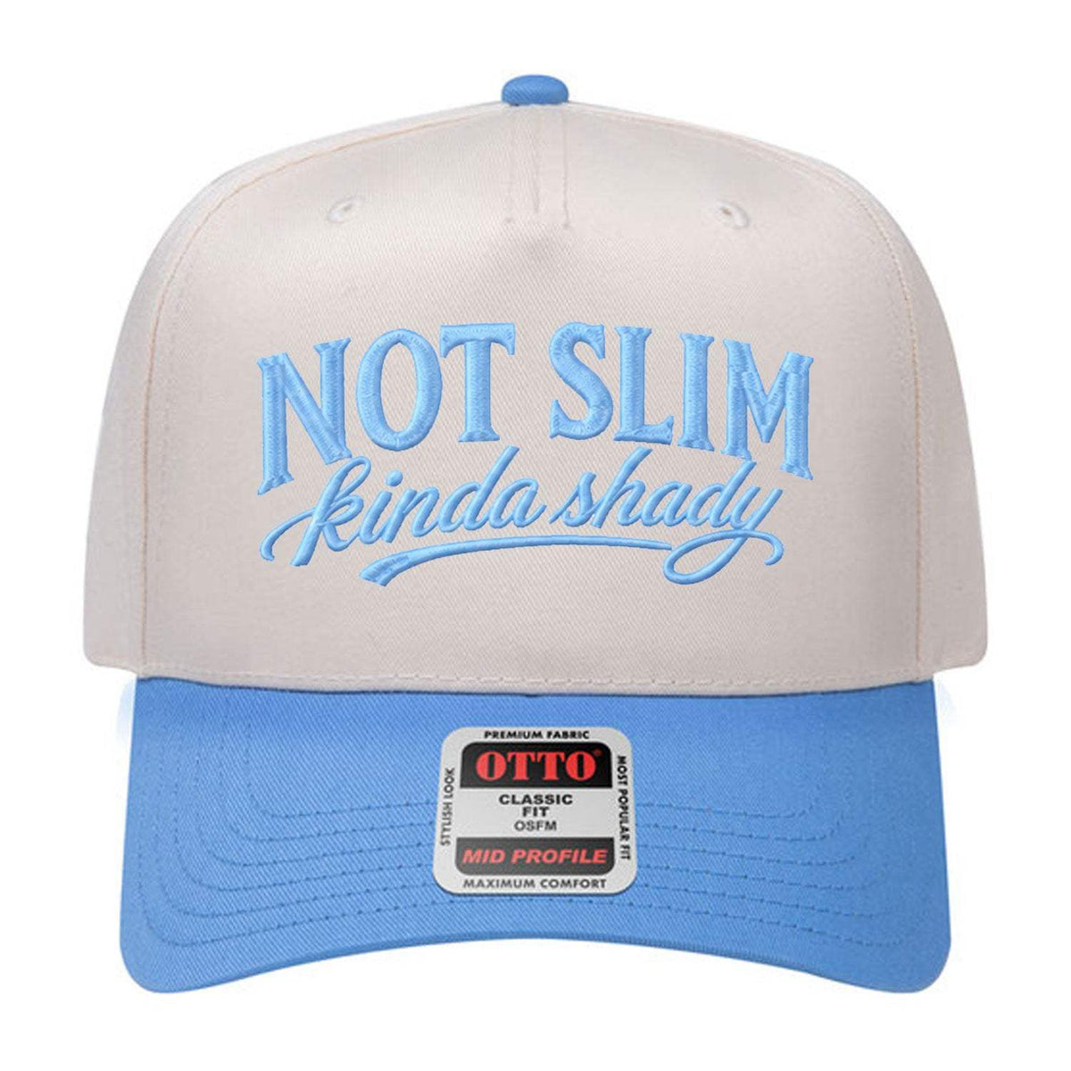 Not Slim Kinda Shady Embroidered Hat - Natural / Colorado / Blue