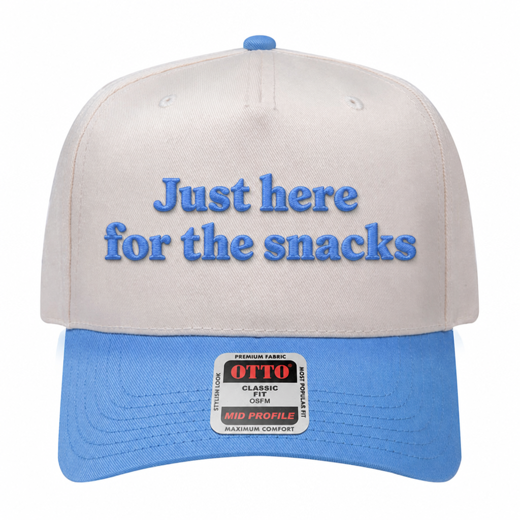 Just Here For The Snacks Embroidered Hat