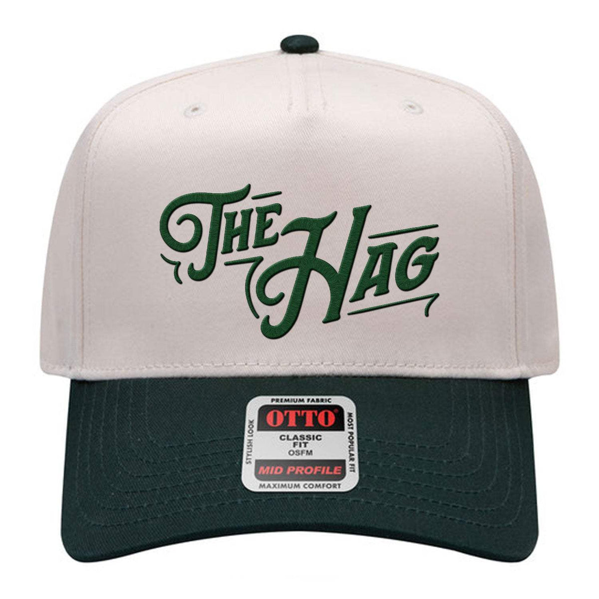 The Hag Two-Tone Patch Hat - Natural & Dark Green