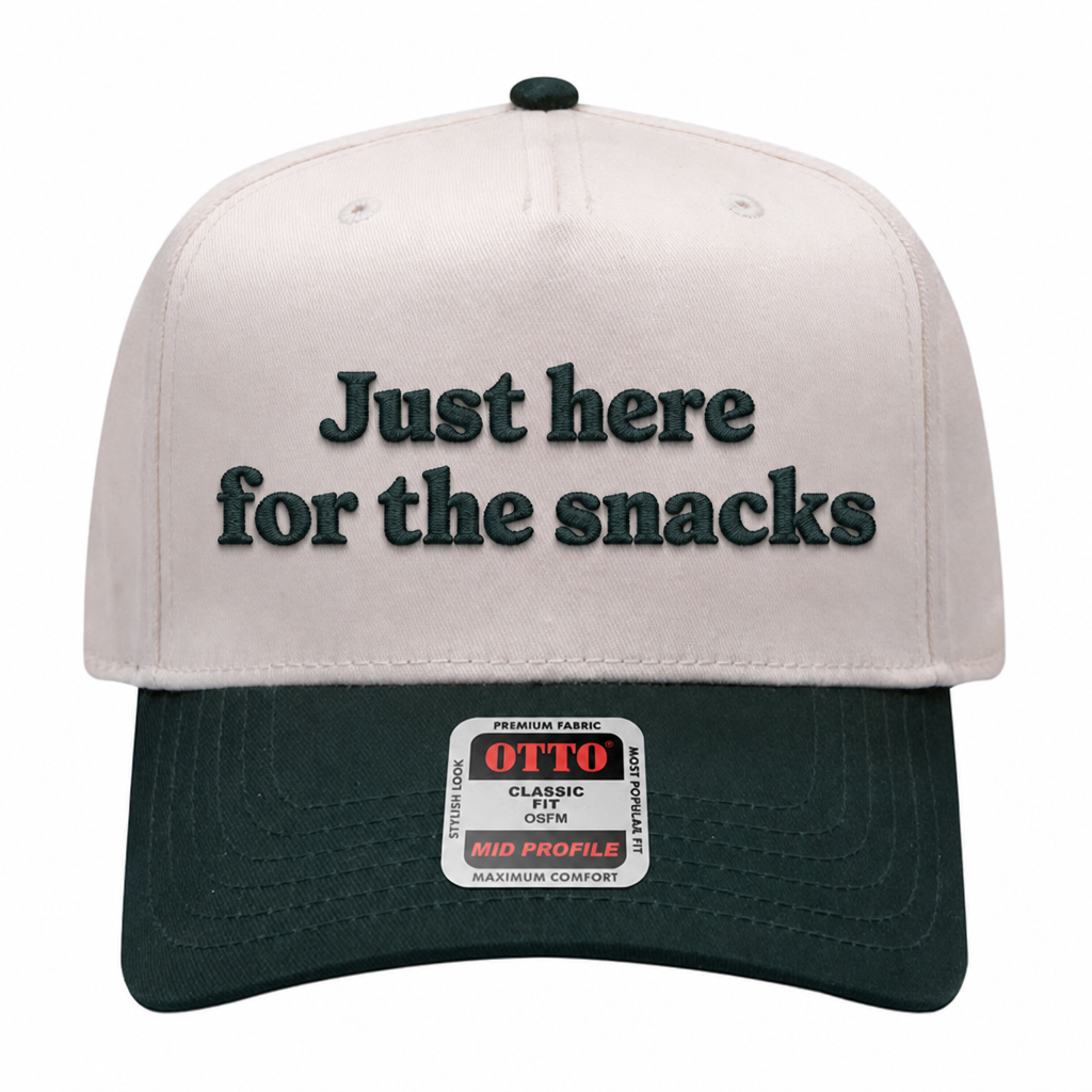 Just Here For The Snacks Embroidered Hat
