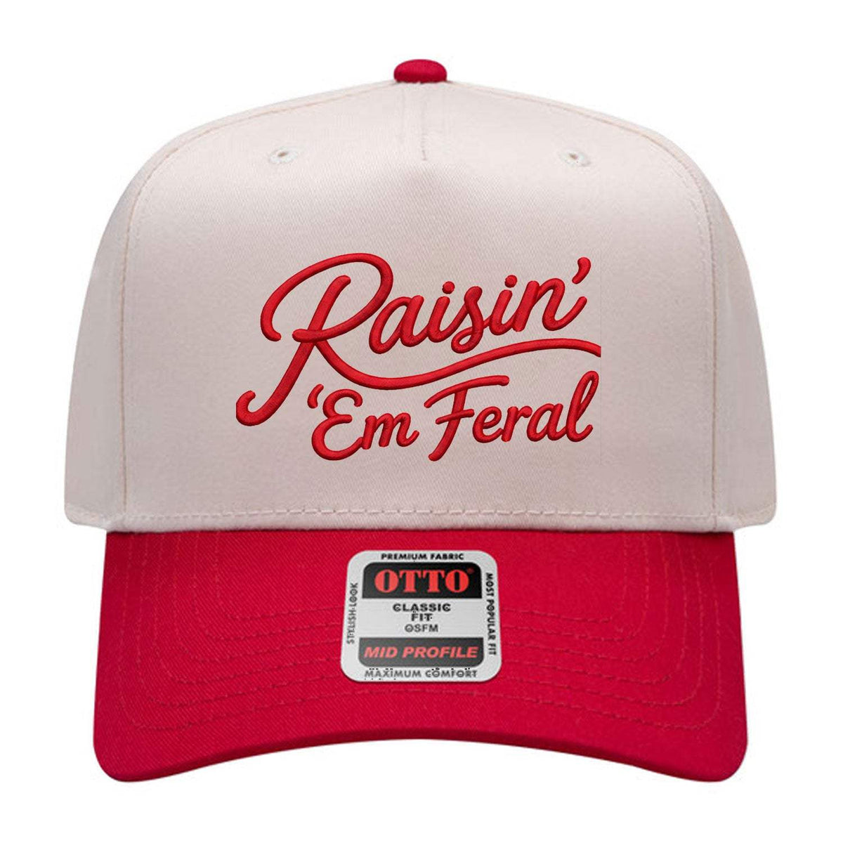 Raisin' 'Em Feral Embroidered Hat - Natural / Red