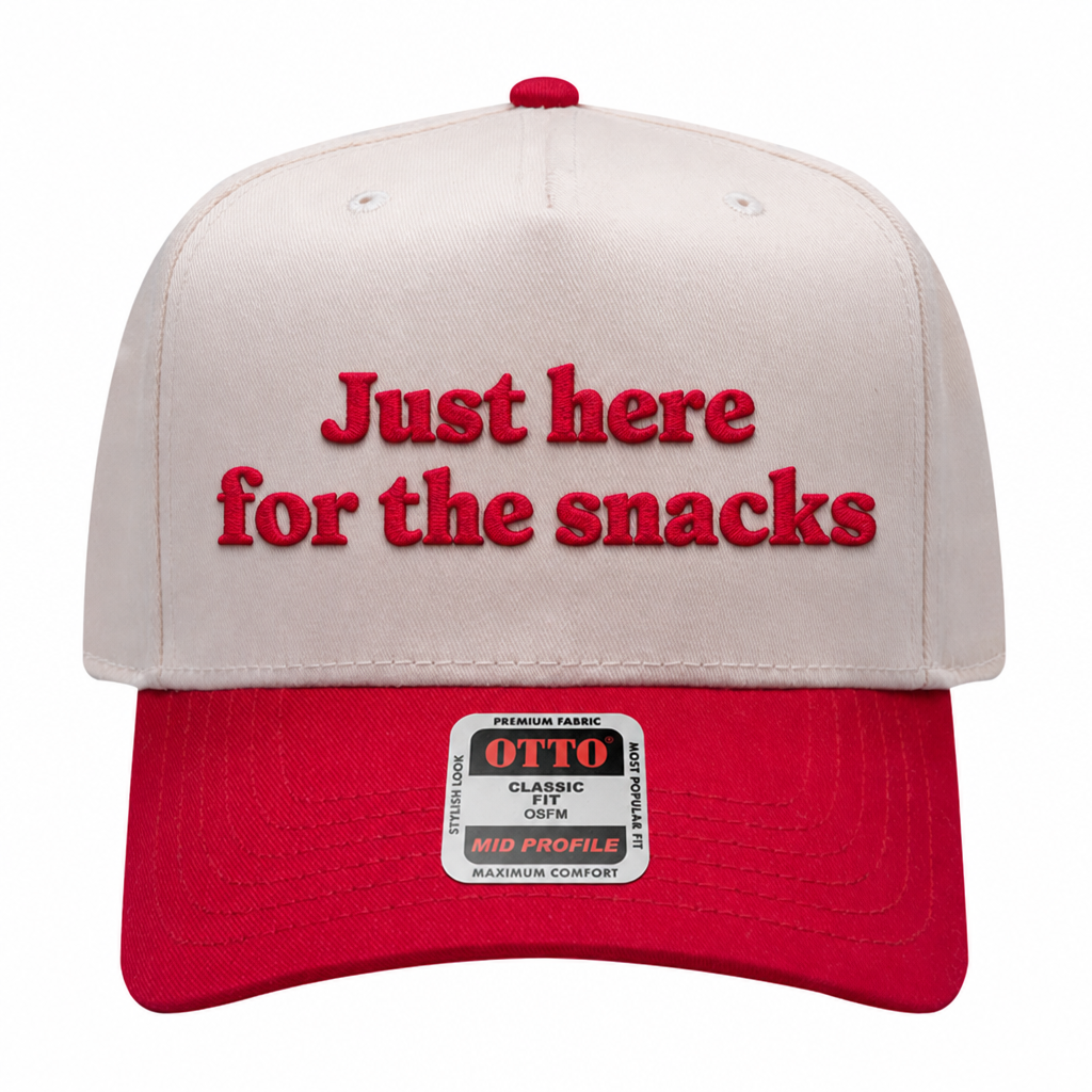 Just Here For The Snacks Embroidered Hat