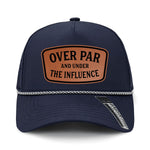 Over Par And Under The Influence Performance Leather Patch Hat