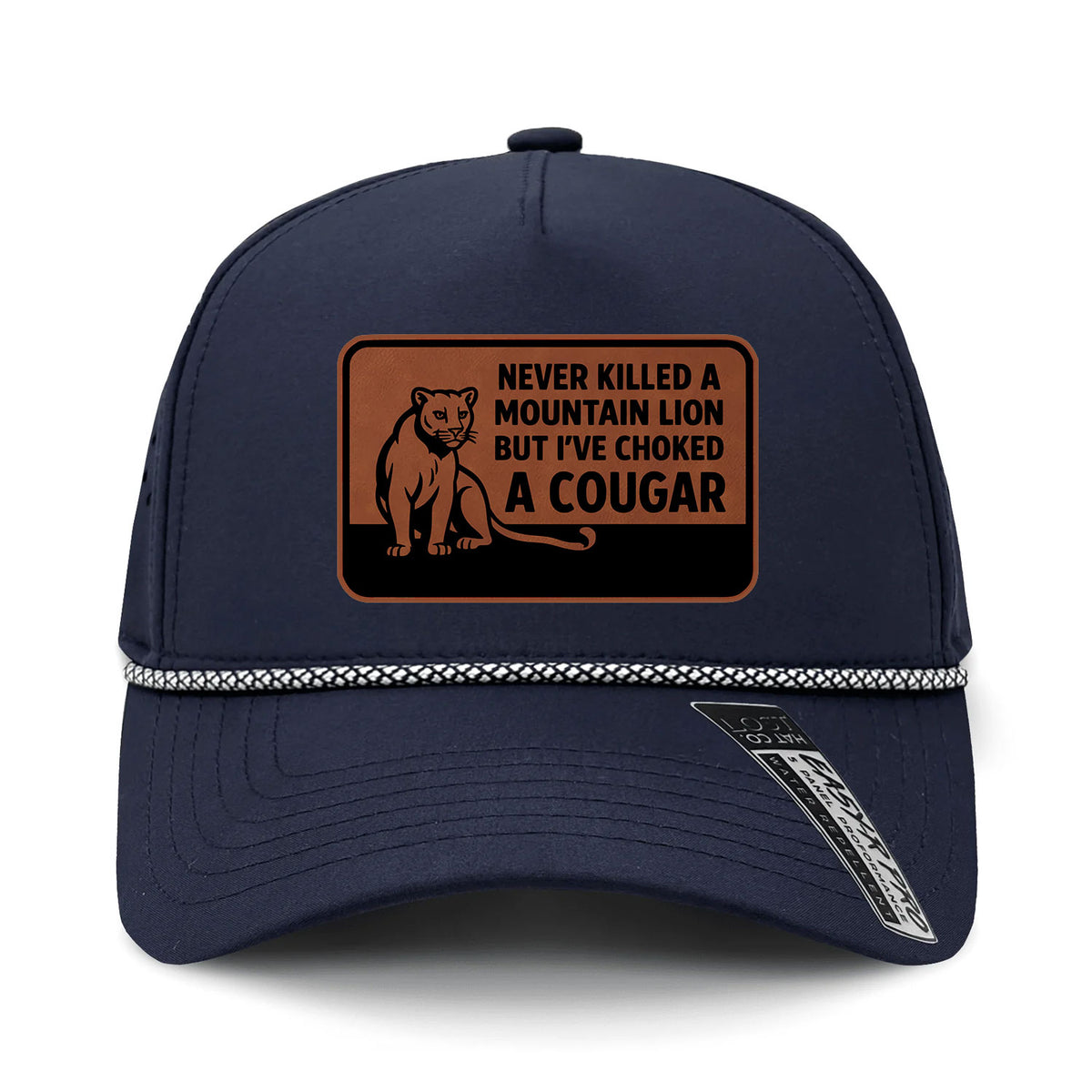 Choked A Cougar Performance Leather Patch Hat