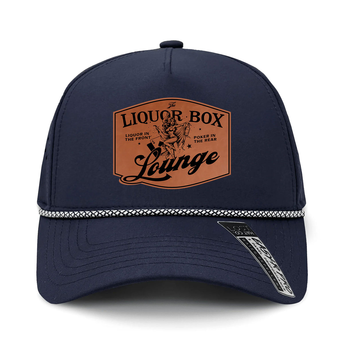 The Liquor Box Lounge Performance Leather Patch Hat