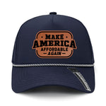 Make America Affordable Again Performance Leather Patch Hat - Navy