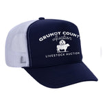 Grundy County Auction Foam Trucker Hat Navy/White-Sale