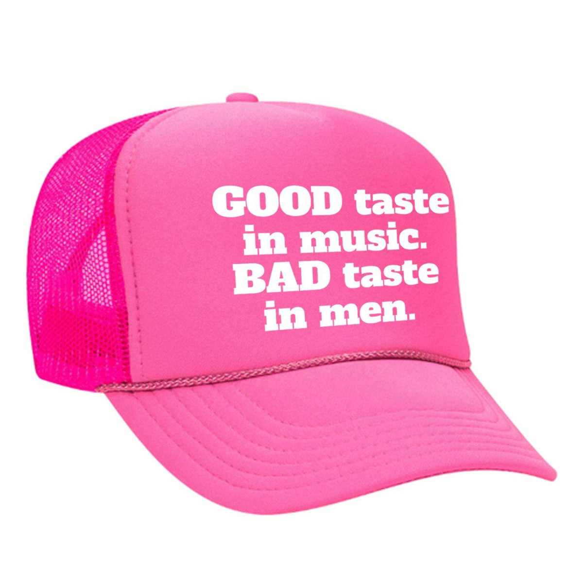 Good Taste In Music Foam Trucker Hat - Neon Pink