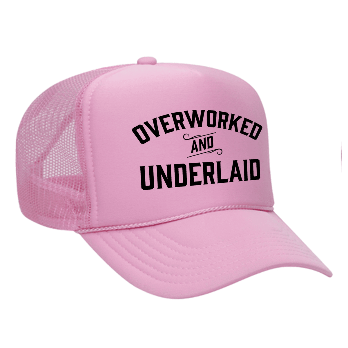 Overworked And Underlaid Foam Trucker Hat - Pink