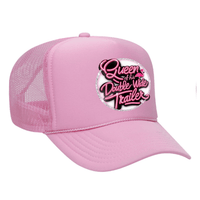 Queen Of His Double Wide Foam Trucker Hat - Pink