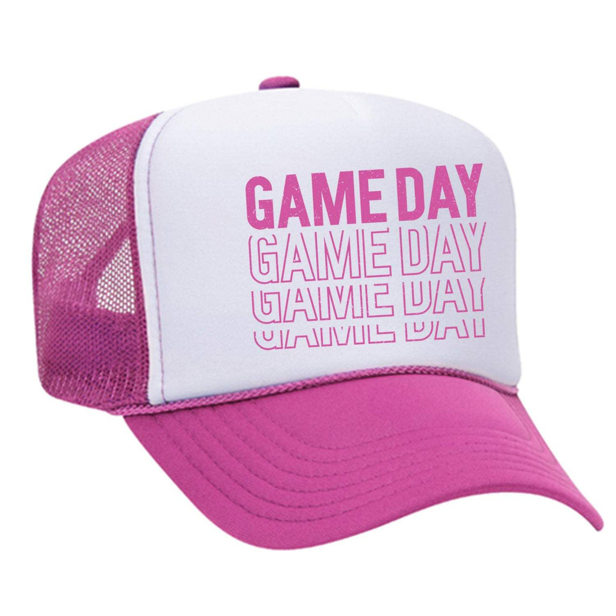 Game Day Foam Trucker Hat - Pink / White