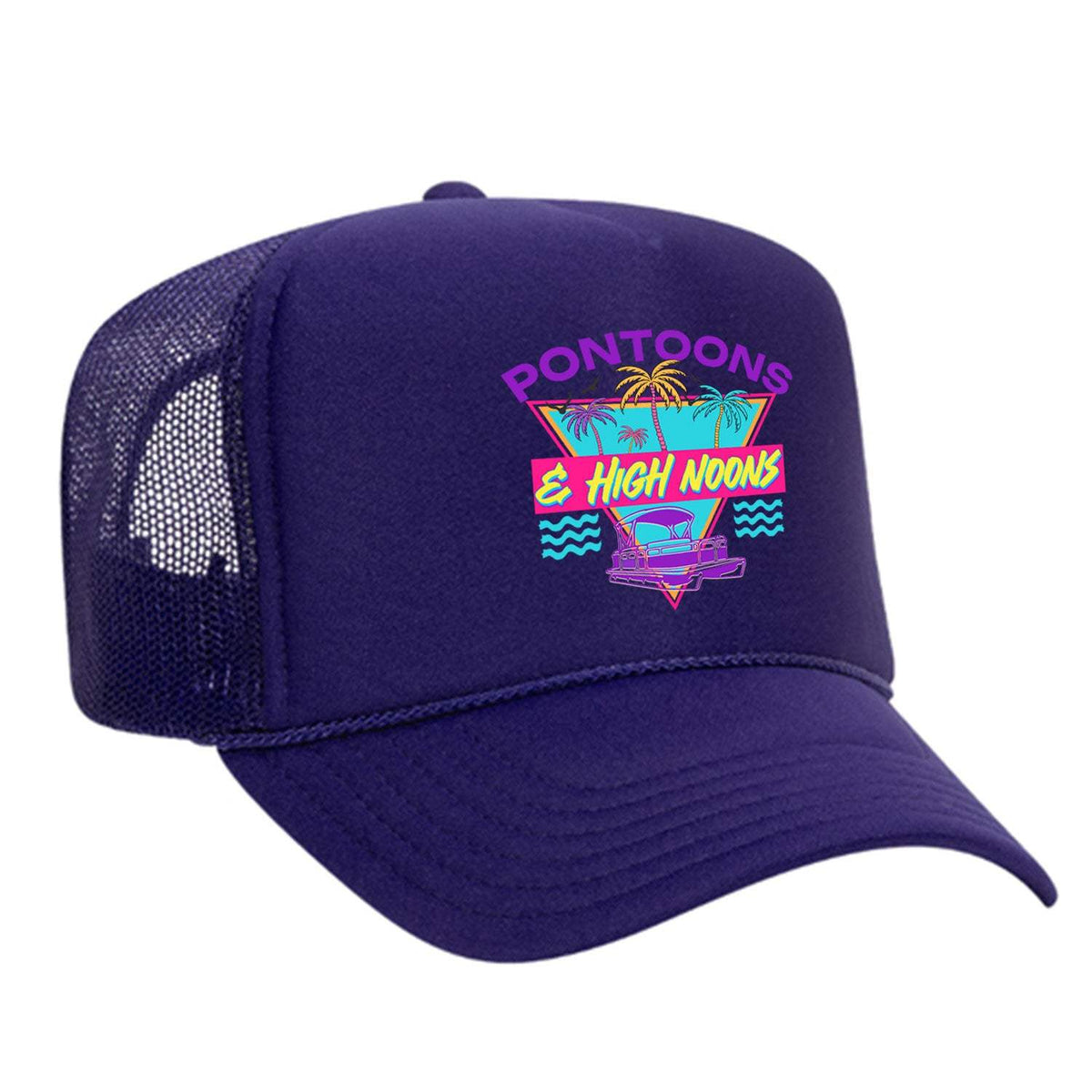 Pontoons and High Noons Foam Trucker Hat - Purple