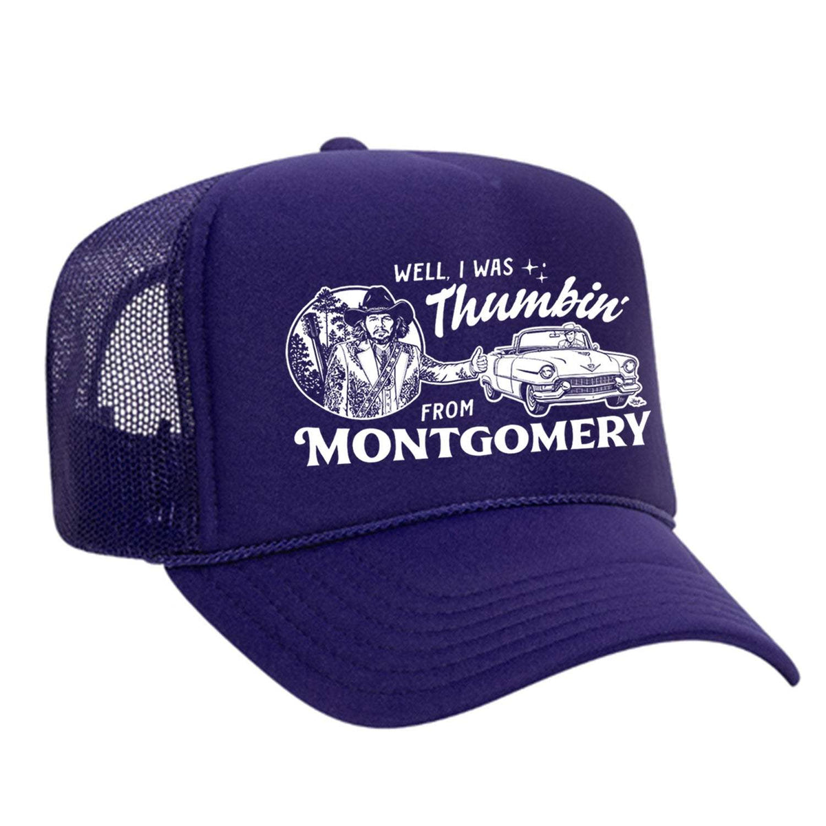 Thumbin' From Montgomery Foam Trucker Hat - Purple