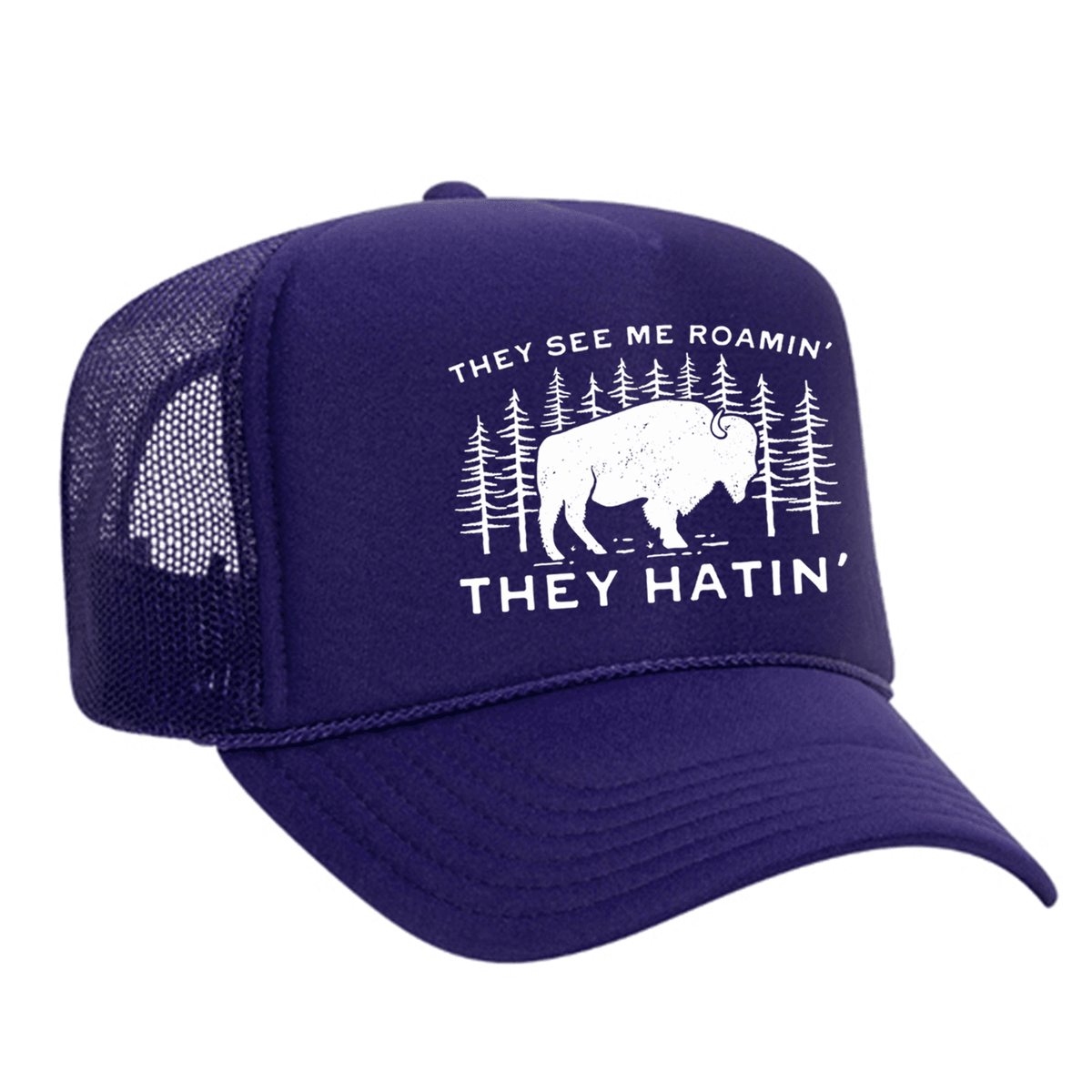 They See Me Roamin' Foam Trucker Hat - Purple