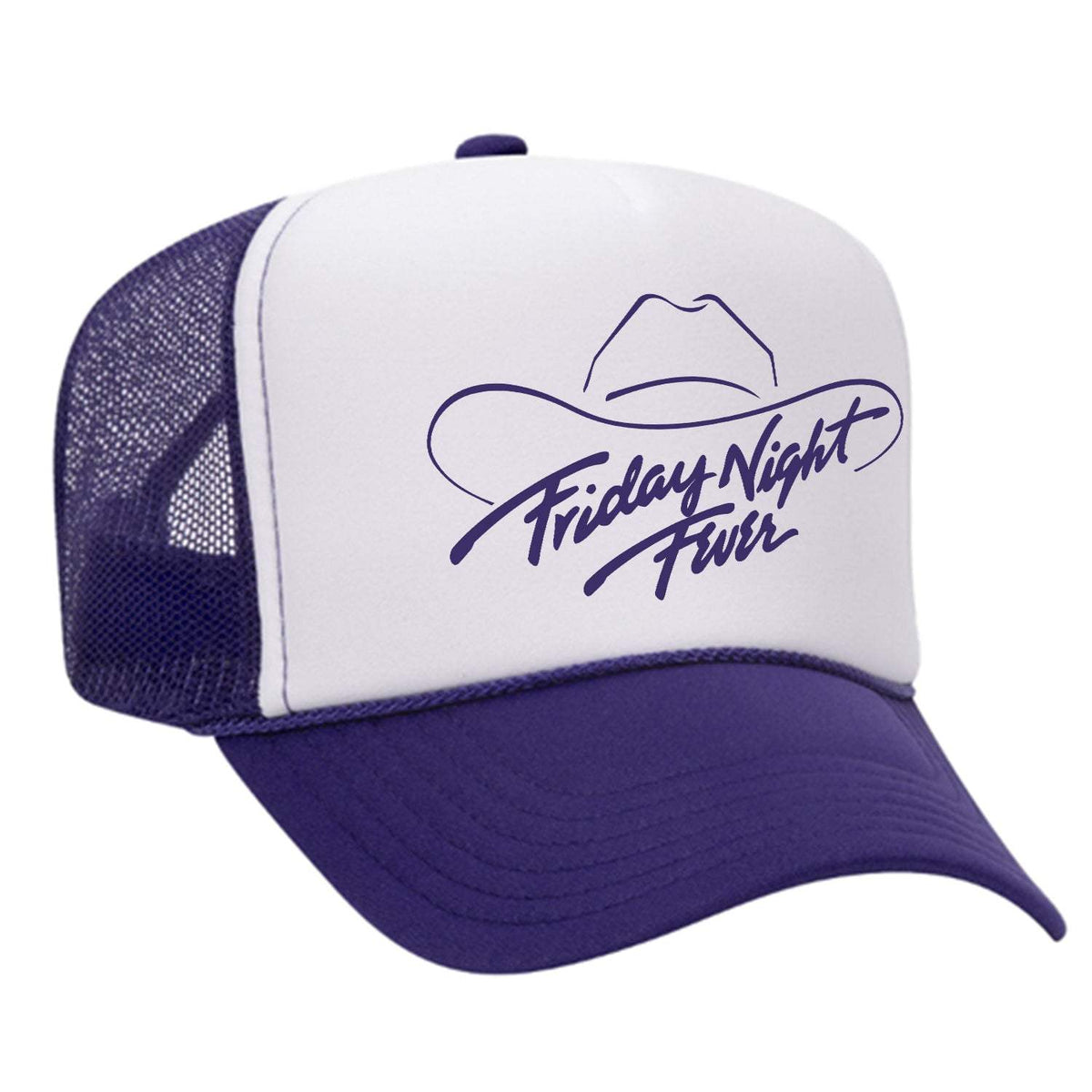 Friday Night Fever Foam Trucker Hat - Purple / White