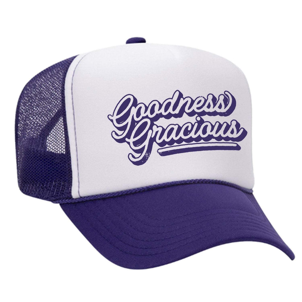 Goodness Gracious Foam Trucker Hat - Purple / White
